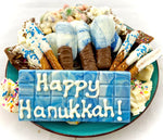 Hanukkah platter including personalized chocolate bar