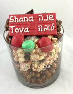 Rosh Hashanah chocolate filled glass vase