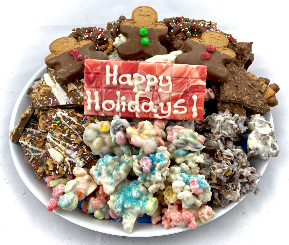 Happy Holiday Platter including personalized chocolate bar